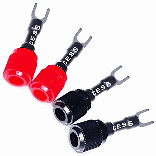 CNCESS Spade Fork Plug to Female Banana Jack Binding Post Adapter, Y Plug Speaker Terminal, 4 Pack - Image 5