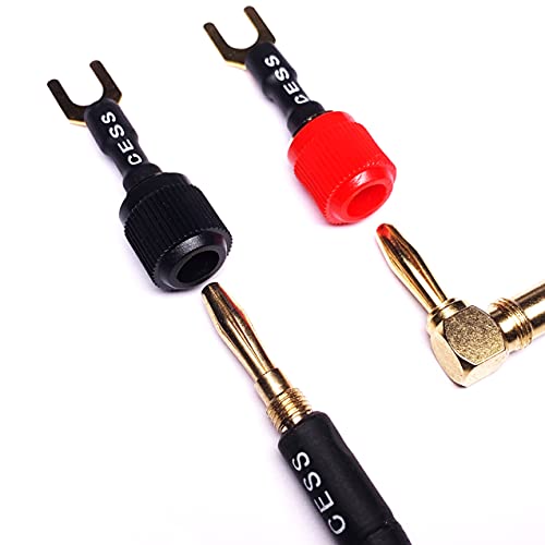 CNCESS Spade Fork Plug to Female Banana Jack Binding Post Adapter, Y Plug Speaker Terminal, 4 Pack - Image 3