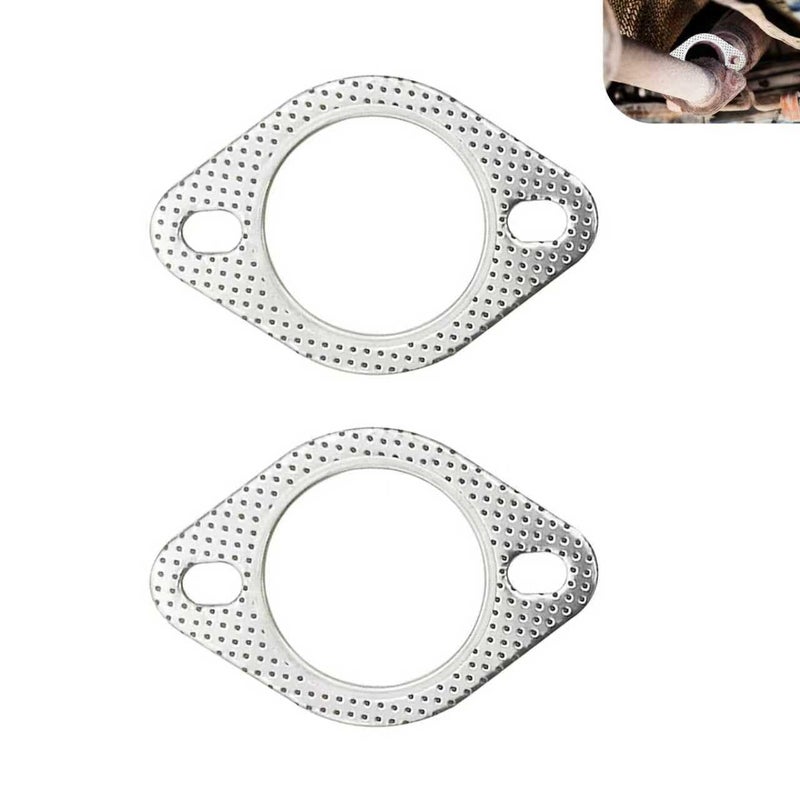 winterrock 2PCS Car Exhaust Manifold Gaskets Stainless Steel Oval Exhaust Flange Gasket 25 2Bolt Exhaust Pipe Interface Gasket Car Replace Parts for Most Cars - Image 3