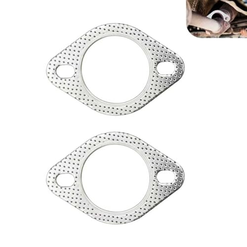 winterrock 2PCS Car Exhaust Manifold Gaskets Stainless Steel Oval Exhaust Flange Gasket 25 2Bolt Exhaust Pipe Interface Gasket Car Replace Parts for Most Cars - Image 1