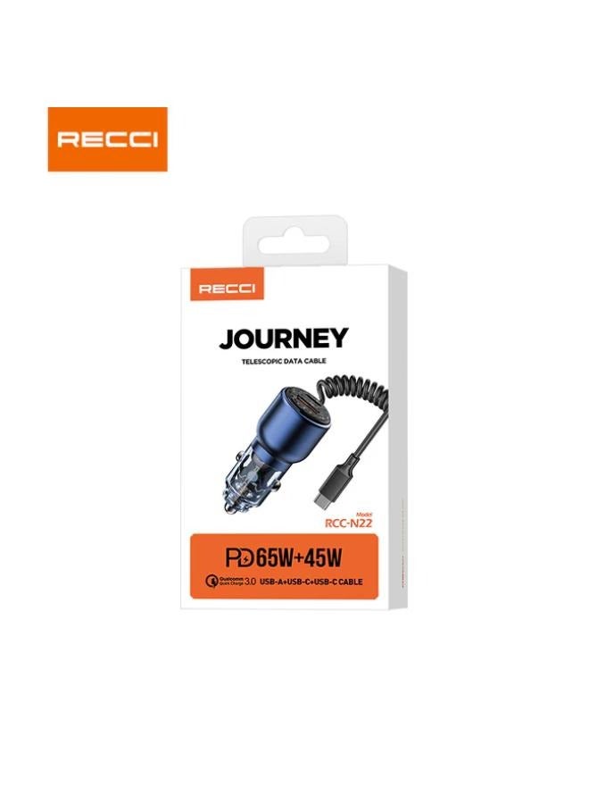 Recci Recci RCC-N22 Car Charger Journey PD 65W Fast Charging  - Image 5