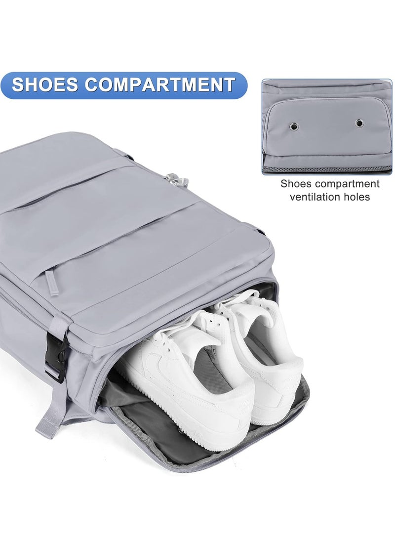 Extra Large Waterproof Travel Backpack, Business Weekender Luggage Backpack, Computer Bag, Hiking Bag, School Bag with Shoe Compartment, Wet Pocket, USB Interface - Image 3