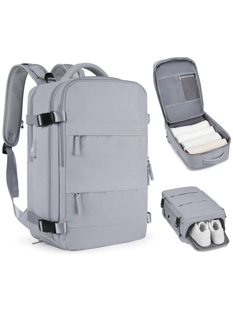 Extra Large Waterproof Travel Backpack, Business Weekender Luggage Backpack, Computer Bag, Hiking Bag, School Bag with Shoe Compartment, Wet Pocket, USB Interface - Image 1