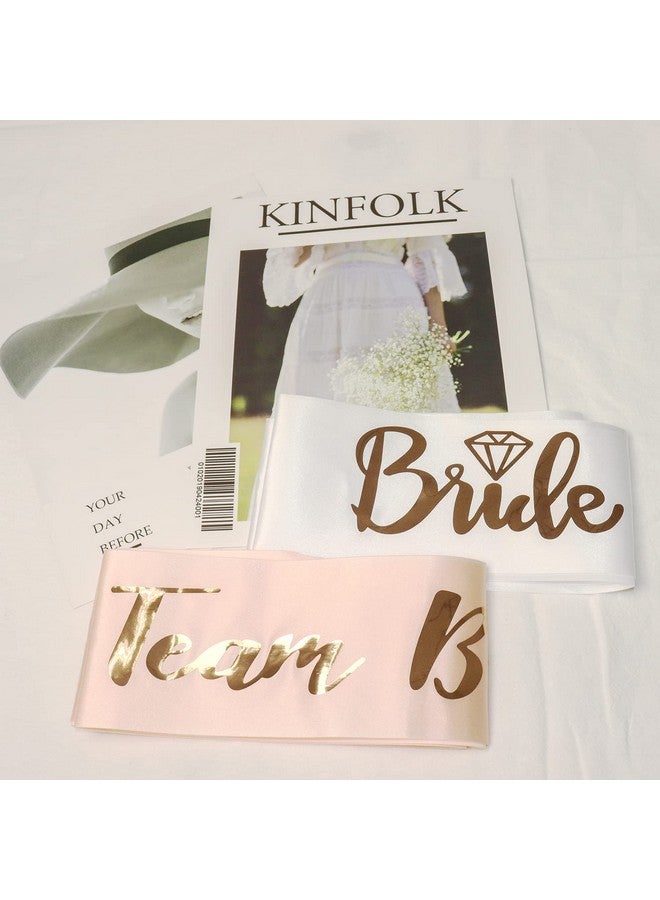 دلفينش وشاح فريق العروس، 6 أوشحة فريق العروس + وشاح واحد للعروس المستقبلية، أوشحة وصيفات العروس من قبيلة العروس، ديكور حفل زفاف باللون الذهبي الوردي لحفلات توديع العزوبية - Image 4