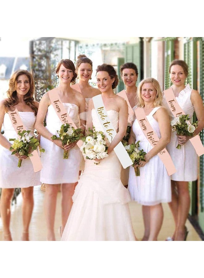 دلفينش وشاح فريق العروس، 6 أوشحة فريق العروس + وشاح واحد للعروس المستقبلية، أوشحة وصيفات العروس من قبيلة العروس، ديكور حفل زفاف باللون الذهبي الوردي لحفلات توديع العزوبية - Image 5