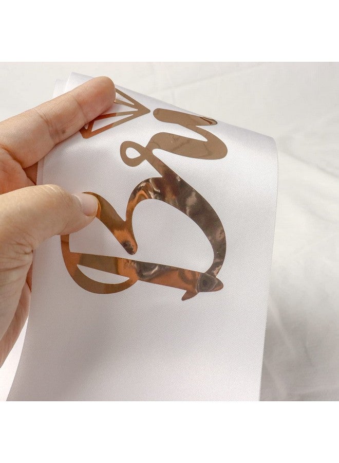 دلفينش وشاح فريق العروس، 6 أوشحة فريق العروس + وشاح واحد للعروس المستقبلية، أوشحة وصيفات العروس من قبيلة العروس، ديكور حفل زفاف باللون الذهبي الوردي لحفلات توديع العزوبية - Image 3