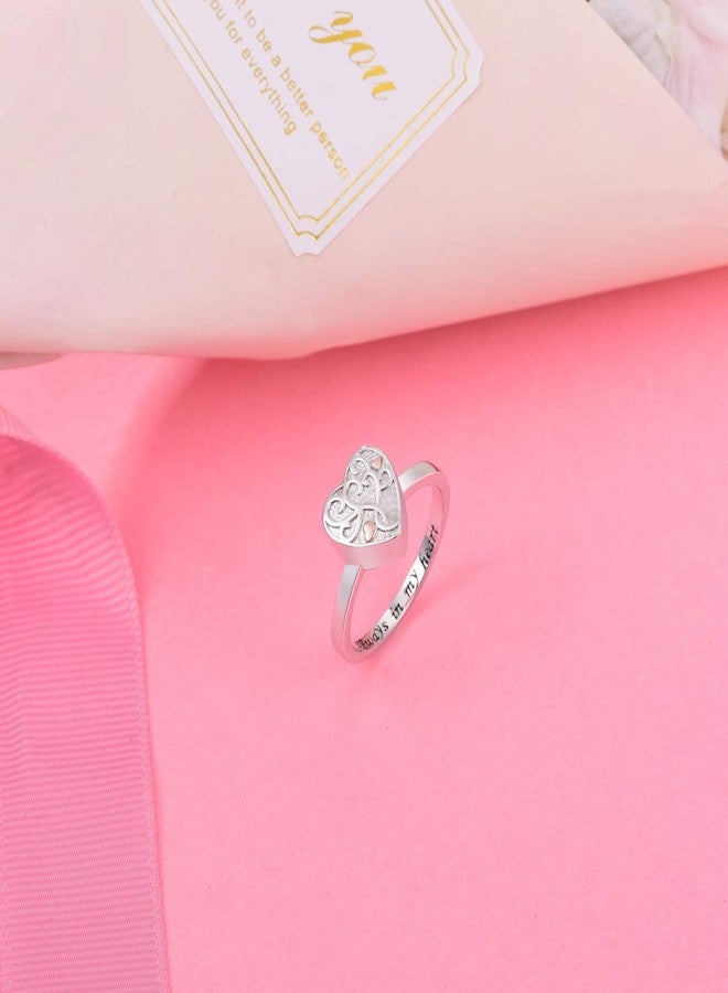 ACJNA 925 Sterling Silver Heart Tree of Life Flower Cremation Urn Ring for Ashes for Women Hold Loved Ones Finger Ring Memorial Keepsake Jewelry (10) - Image 3