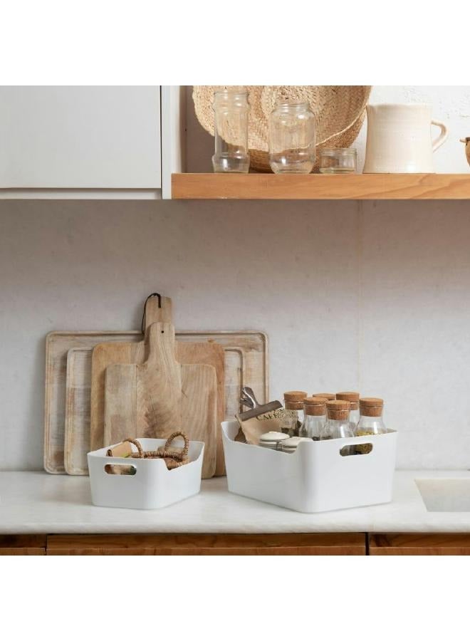 لوفت 2 سلة تخزين، طول 24.5 × عرض 17 × ارتفاع 10.5 سم، أبيض-193446 - Image 1
