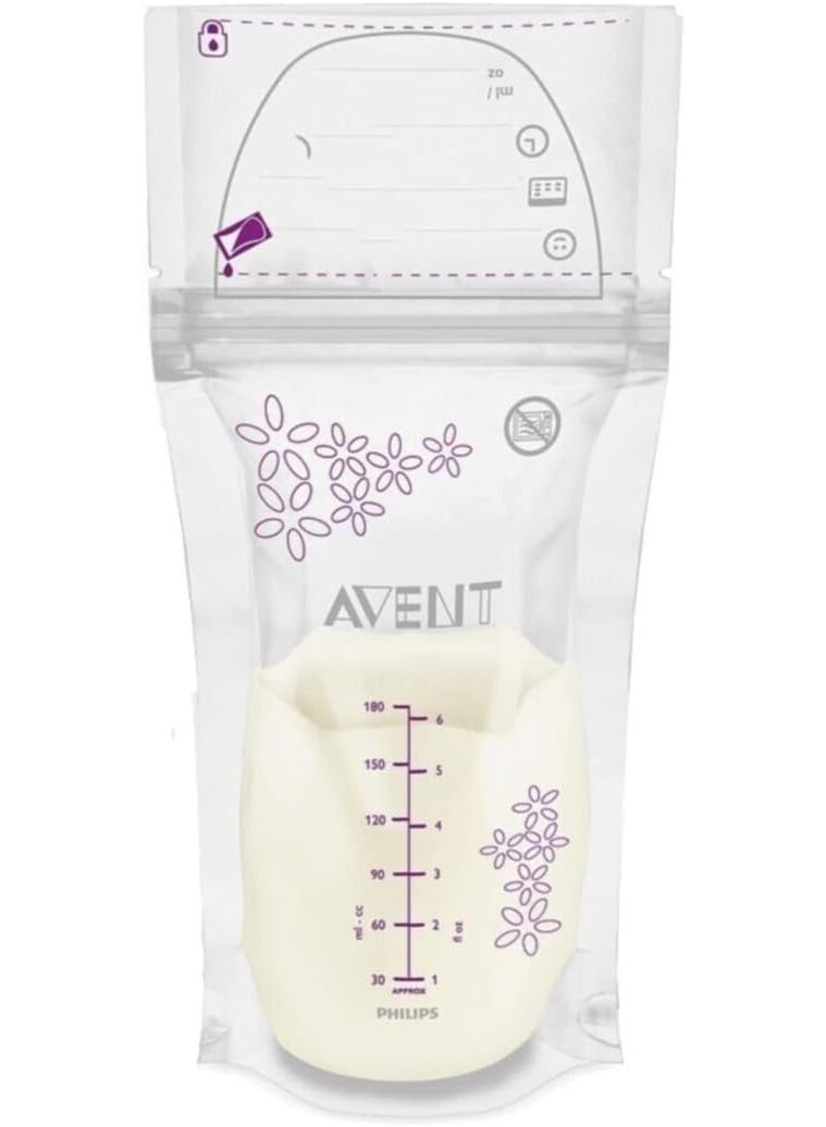 Philips Avent Breast Milk Storage Bags 180 ml 25 Count Pre Sterilized BPA Free Freezer Safe - Image 1