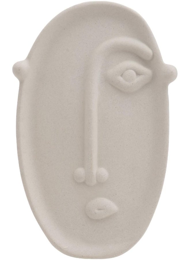 Decorhills Decorhills Face Vase, Abstract Flower Arrangement Holder, Stone Beige, 12 x 19.5 cm  - Image 1
