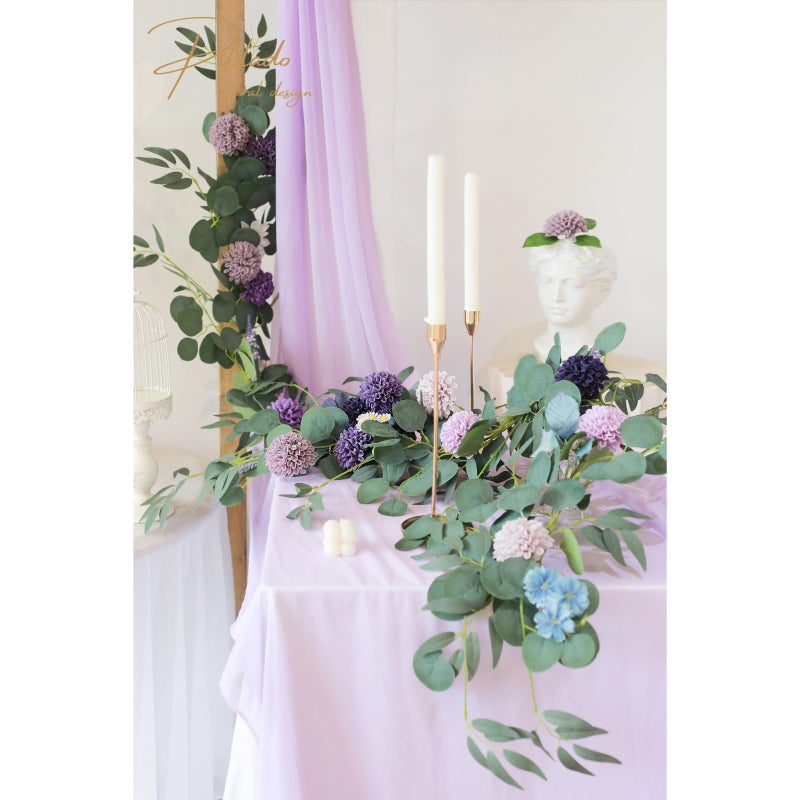 Piklado Artificial Wedding Dahlia Flowers 25 pcs Fake Roses with Stem for DIY Wedding Decor Centerpieces Arrangements Bouquets (Shades of Purple) - Image 4