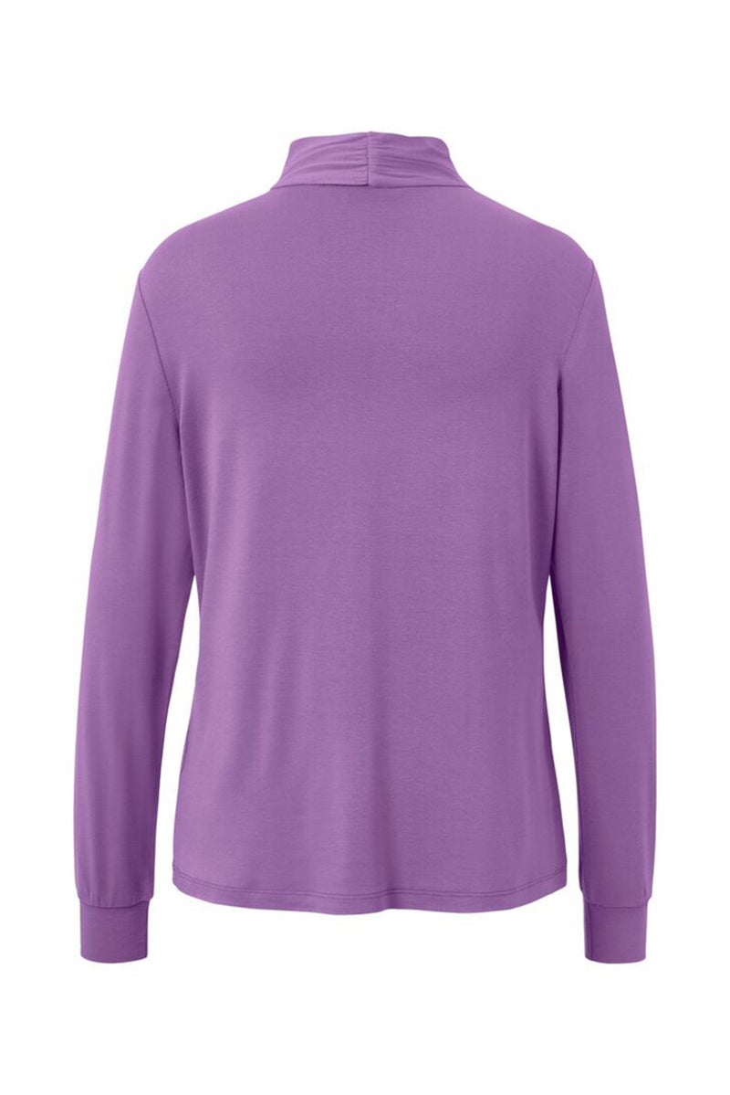 Tchibo Women V-Neck Long Sleeve Plain Top, Purple  - Image 3