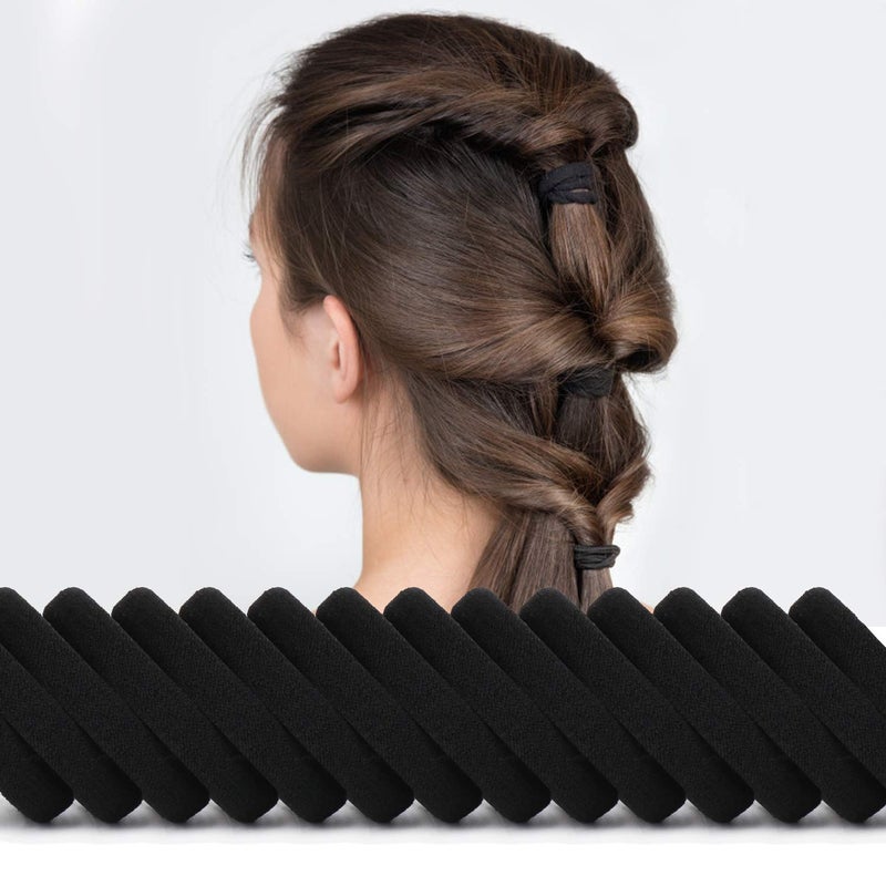 BAOLI 100PCS Large Cotton Ponytail Holders, Seamless Hair Ties, Elastics Hair Bands No Damage for Thick, Heavy and Curly Hair, 2 Inch Diameter by BAOLI - Image 5
