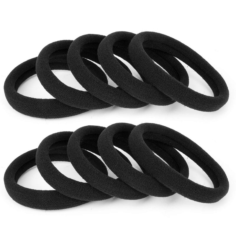 BAOLI 100PCS Large Cotton Ponytail Holders, Seamless Hair Ties, Elastics Hair Bands No Damage for Thick, Heavy and Curly Hair, 2 Inch Diameter by BAOLI - Image 1