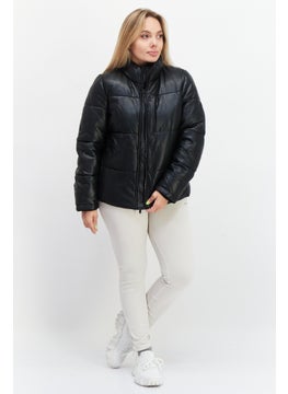 Women Faux Leather Puffer Jacket, Black - pzsku/Z717DD61C43D0279EE85BZ/45/_/1726109139/357cabca-d5de-4e25-9325-b40c41f38ded