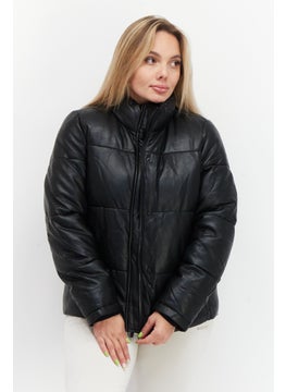 Women Faux Leather Puffer Jacket, Black - pzsku/Z717DD61C43D0279EE85BZ/45/_/1726109141/7b1bacca-ae12-42f8-b3f7-80c0bdbd1997