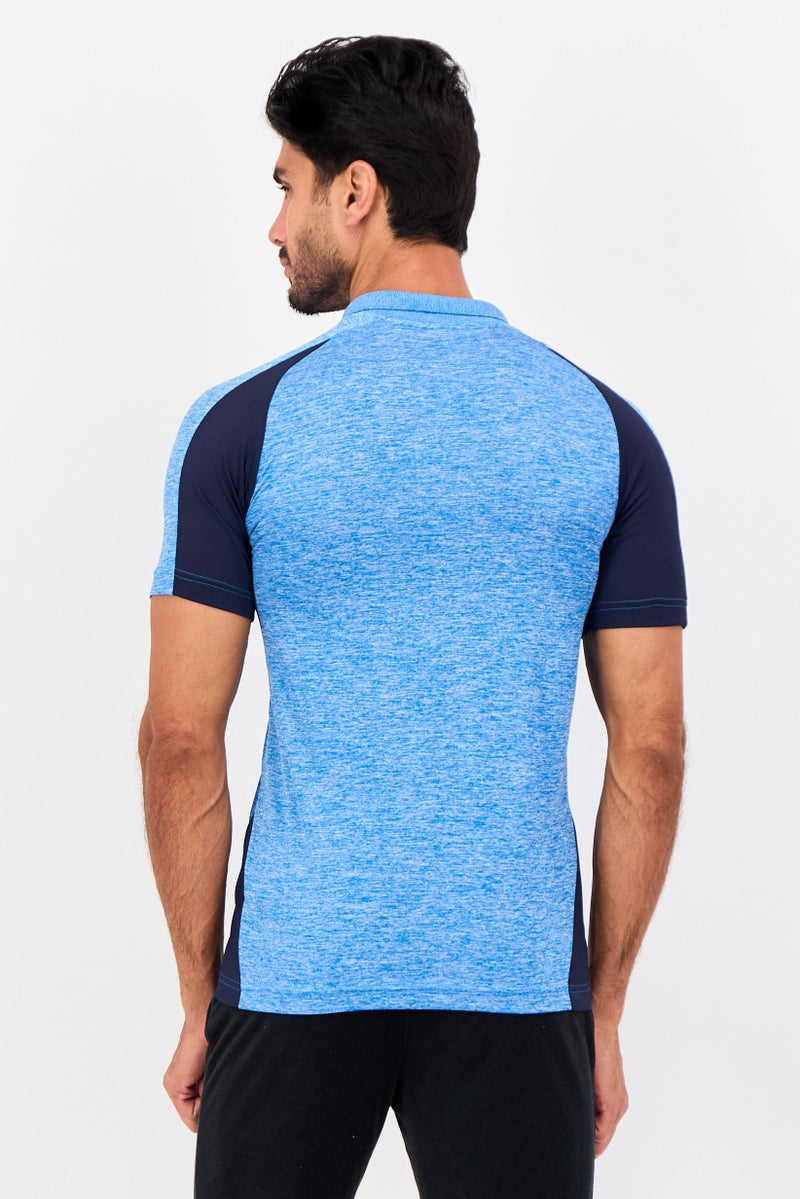 PUMA Men Sportswear Fit Short Sleeve  Training Polo Shirt, Blue - Image 3