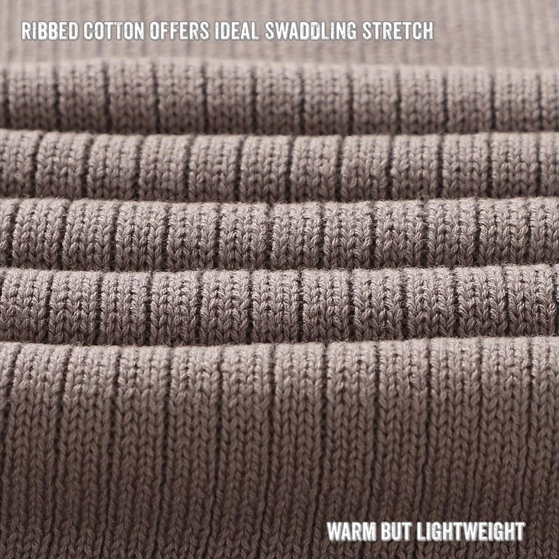 Bleu La La 100% Organic Cotton Baby Blanket â€“ Luxury Stretch Ribbed Knit, Breathable Swaddle Quilt Blanket for Newborns (Ribbed - Milk Chocolate) - Image 5