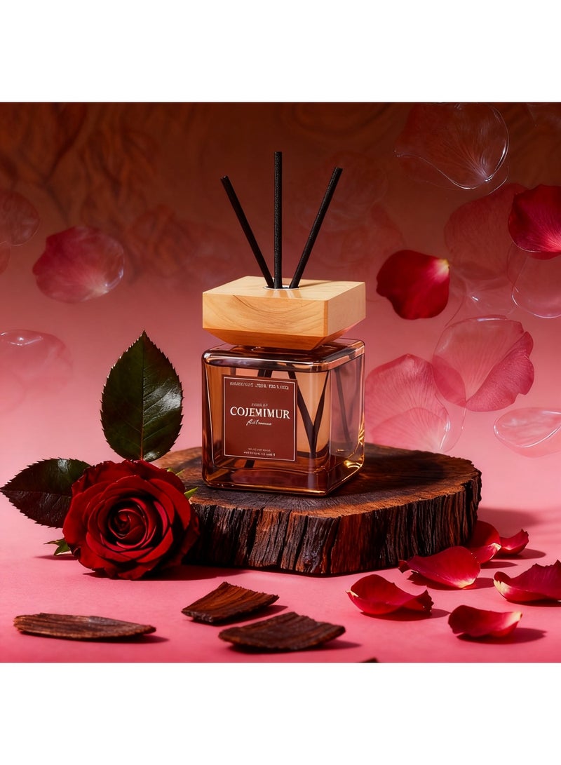 200ml Premium Oud & Rose Reed Diffuser | Long-Lasting Home Fragrance | Natural Essential Oil Room Scent | Elegant Aromatherapy for Bedroom, Living Room & Office - Image 1