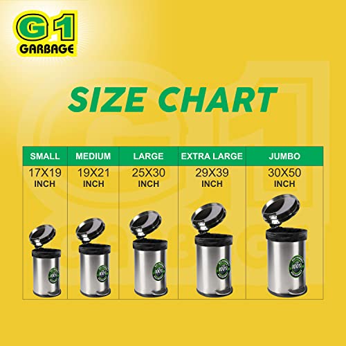 G1 G 1 Garbage Bags | Dustbin Bags | Small Size | 17X19 Inches | 30 Pack | Pack of 8 | Black | For Wet and Dry Waste For Home Kitchen Washroom | - Image 3