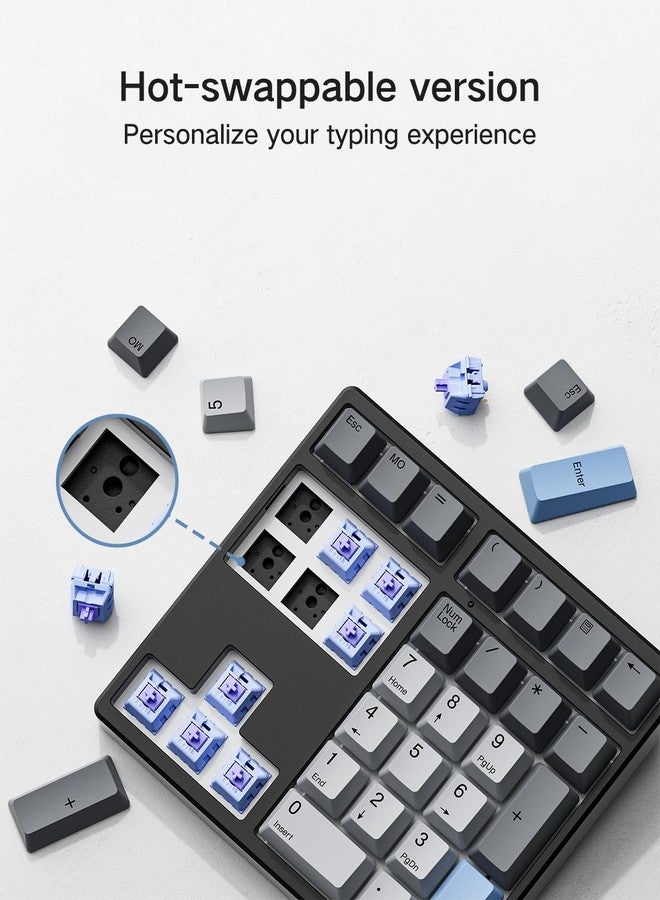 Kisnt Custom Mechanical Number Pad, QMK/VIA Programmable Hot Swappable Numpad 34 Keys Wired USB RGB Backlit Numeric Keypad with PBT Keycaps for Laptop, MacBook,Compact Keyboards (Black, Linear Switch) - Image 3