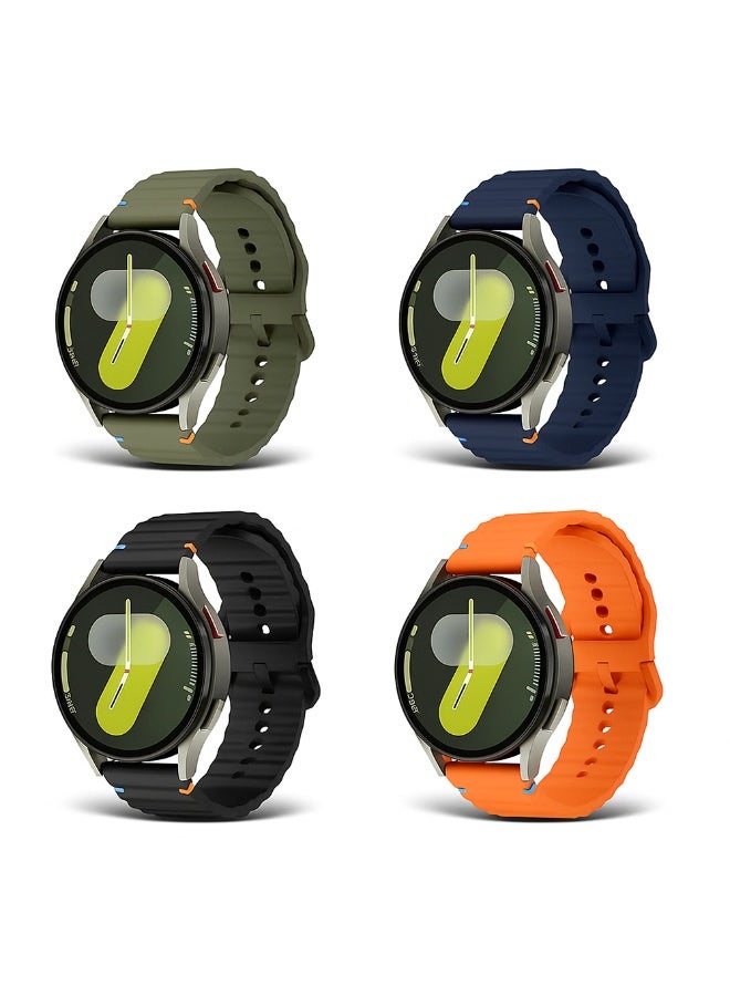 O Ozone Sport Band for Samsung Galaxy Watch Ultra LTE 47mm / Galaxy Watch 3 45mm, 22mm Soft Silicone Replacement Strap for Men Women- Black/Green/Dark Blue/Orange - Image 1