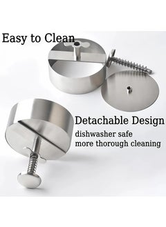 Gladnes Gladnes Stainless Steel Adjustable Burger Patty Maker NonStick Hamburger Press for Homemade Burgers BBQ Meat Cutlets More Easy to Use Clean Kitchen Tool  - Image 4