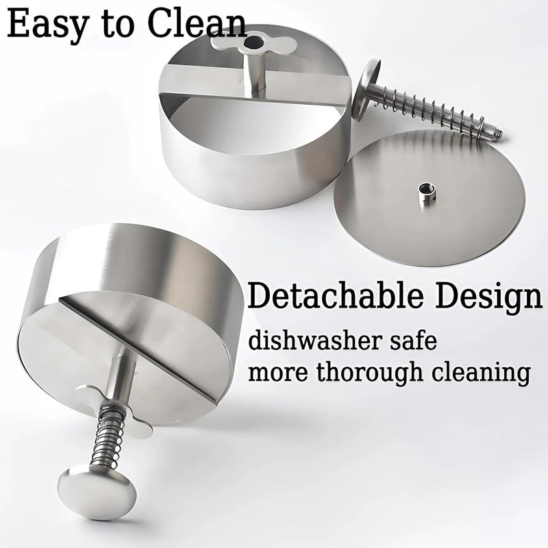 Gladnes Gladnes Stainless Steel Adjustable Burger Patty Maker NonStick Hamburger Press for Homemade Burgers BBQ Meat Cutlets More Easy to Use Clean Kitchen Tool  - Image 4