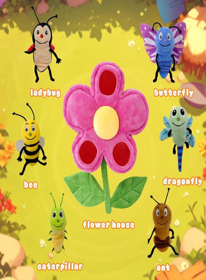 JUSTQUNSEEN 6pcs Insect Finger Puppets Bringing a Flowers House, Novelty Animals Toys Puppet for Kids, Storytelling Role-Playing Plush Finger Puppets Gifts for Boys and Girls - Image 5