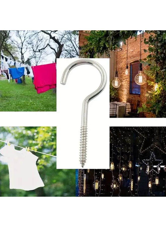 Variant Color 12pcs Heavy Duty Self Tapping Screw Hooks 32 Inch Metal Open Eye Hooks - Image 5