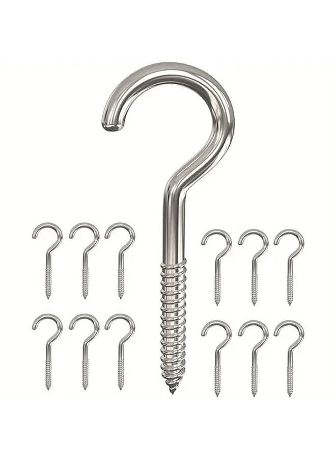Variant Color 12pcs Heavy Duty Self Tapping Screw Hooks 32 Inch Metal Open Eye Hooks - Image 1
