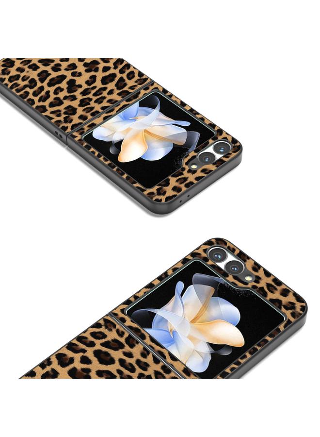 S-TOP Case For Samsung Galaxy Z Flip6 Black Frame Leopard Full Coverage Phone Case - Image 2
