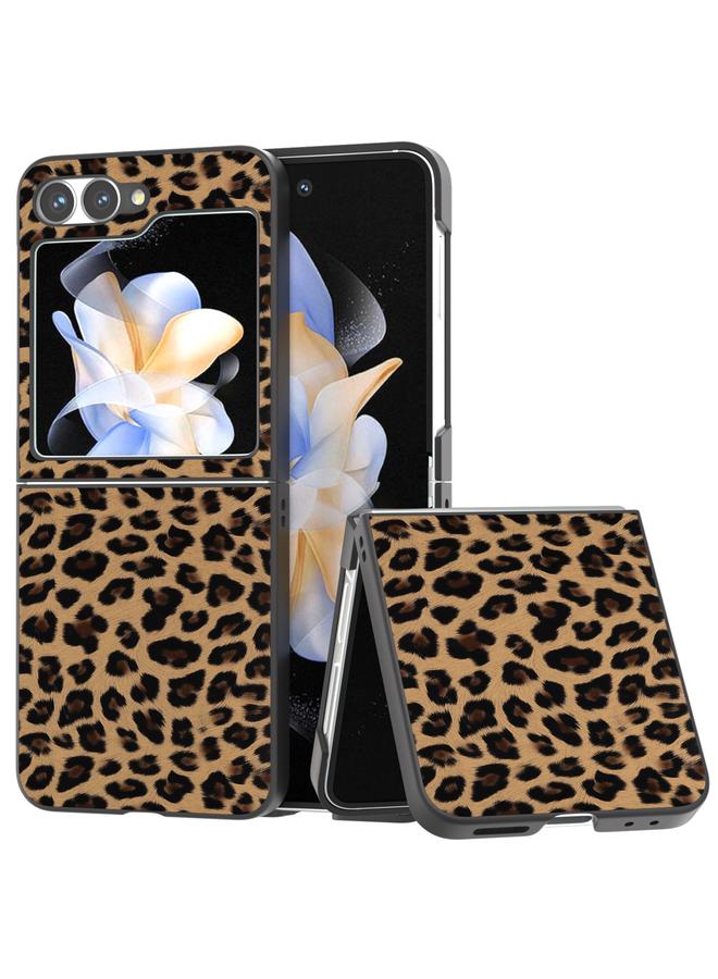 S-TOP Case For Samsung Galaxy Z Flip6 Black Frame Leopard Full Coverage Phone Case - Image 1