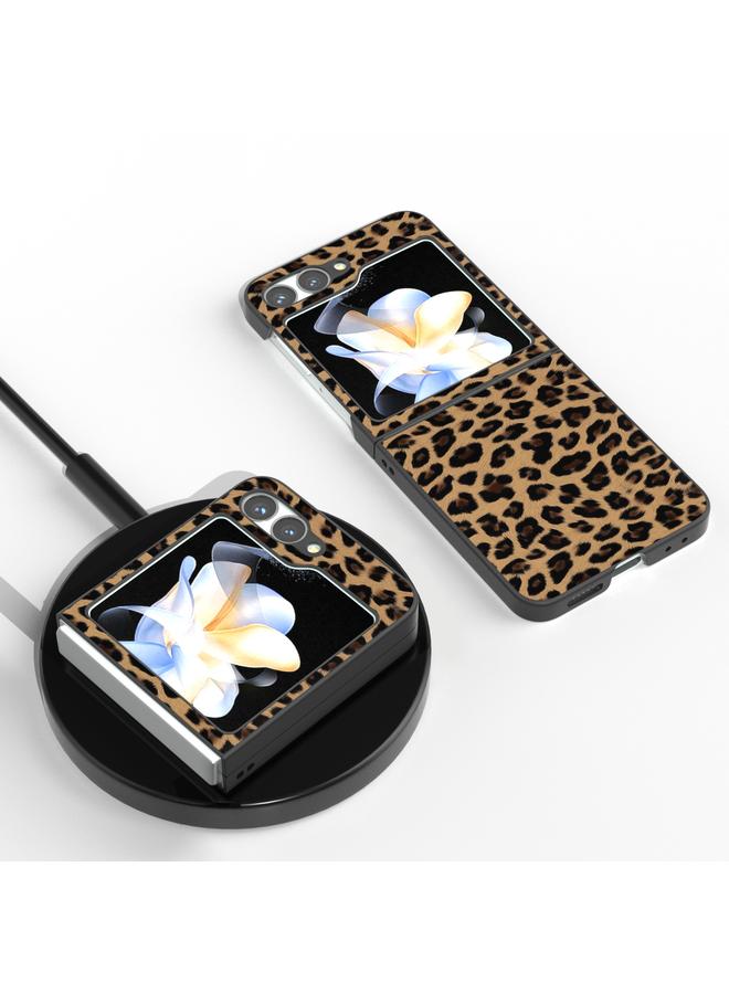 S-TOP Case For Samsung Galaxy Z Flip6 Black Frame Leopard Full Coverage Phone Case - Image 4