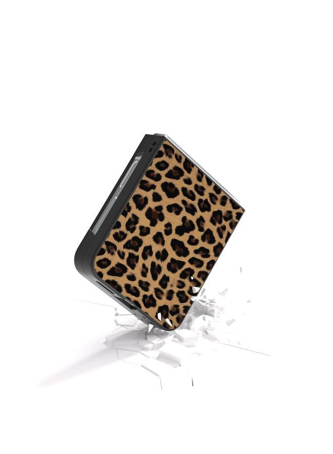 S-TOP Case For Samsung Galaxy Z Flip6 Black Frame Leopard Full Coverage Phone Case - Image 3