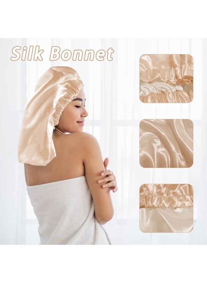 Edoneery - Satin Bonnet Silk Bonnet Hair Bonnet for Sleeping Satin Bonnet for Hair Bonnets for Women Silk Bonnet for Natural Hair - Image 1