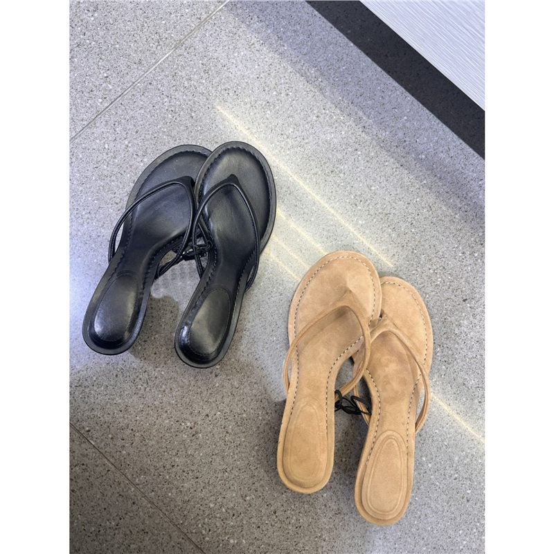 French Fairy Style Thin Heel Thong Sandals for Women 2026 Summer - Image 3