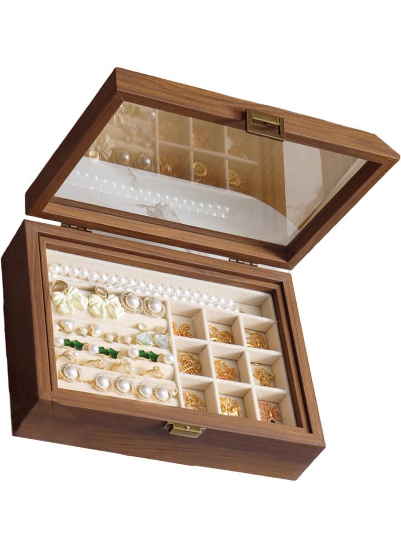 KITCHENOO Elegant jewelry holder, spacious organizer for necklaces and earrings with multiple compartments, stylish jewelry storage box - Image 1