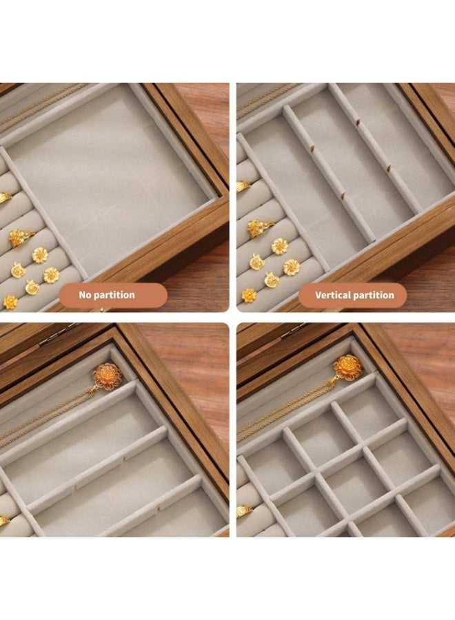 KITCHENOO Elegant jewelry holder, spacious organizer for necklaces and earrings with multiple compartments, stylish jewelry storage box - Image 3