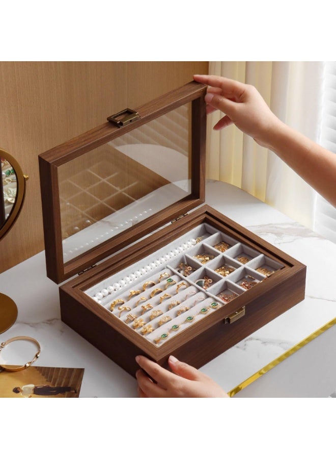 KITCHENOO Elegant jewelry holder, spacious organizer for necklaces and earrings with multiple compartments, stylish jewelry storage box - Image 2