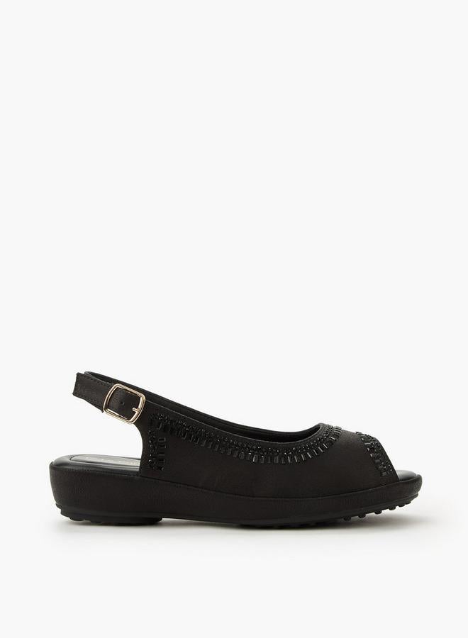 Le Confort embellished metallic sling back Sandal Ramadan Collection - Image 3