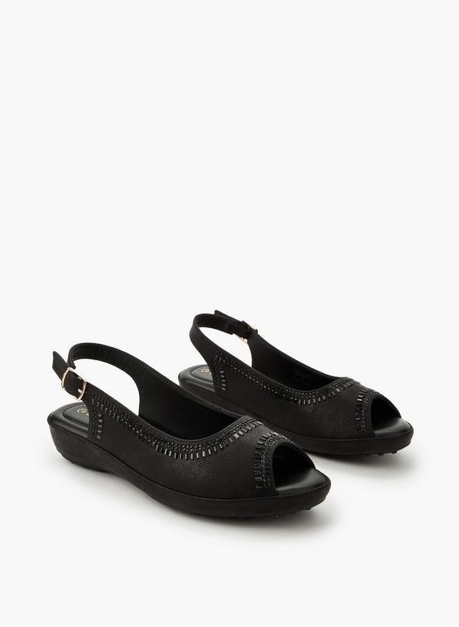 Le Confort embellished metallic sling back Sandal Ramadan Collection - Image 2