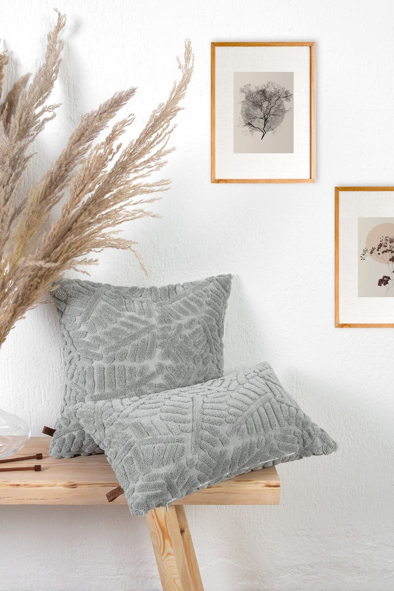 Dough Bohemian Special Design Punch Punch Pattern Square Decorative Throw Pillow Case Forest Gray - Image 2