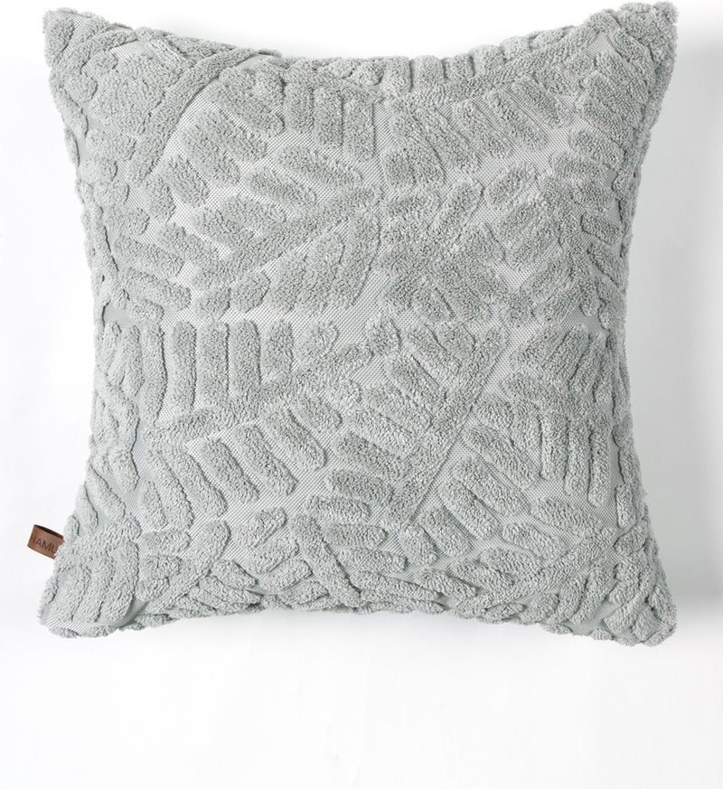 Dough Bohemian Special Design Punch Punch Pattern Square Decorative Throw Pillow Case Forest Gray - Image 1