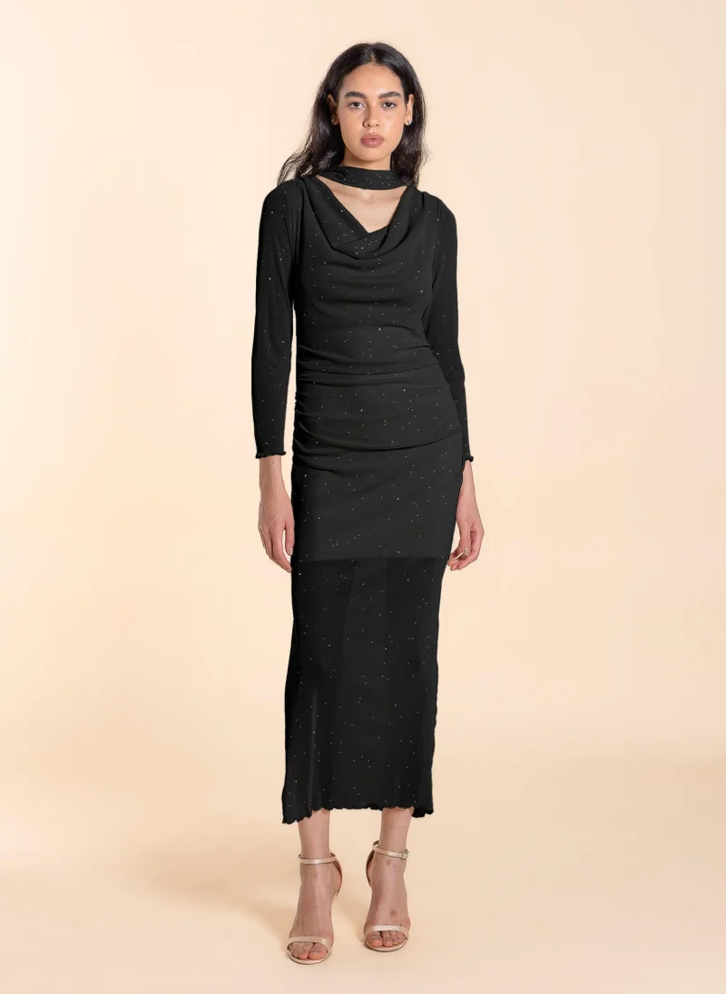 شايبس DETAILED MESH MAXI DRESS