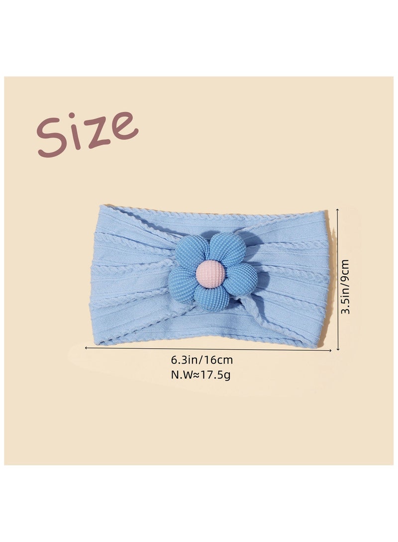 ILovhaprty 3 Pcs Baby Flower Headbands Pink Yellow Blue Baby Headbands Soft Hairbands Hair Accessories for Newborn Infant Toddler Kids Pink Yellow Blue - Image 3