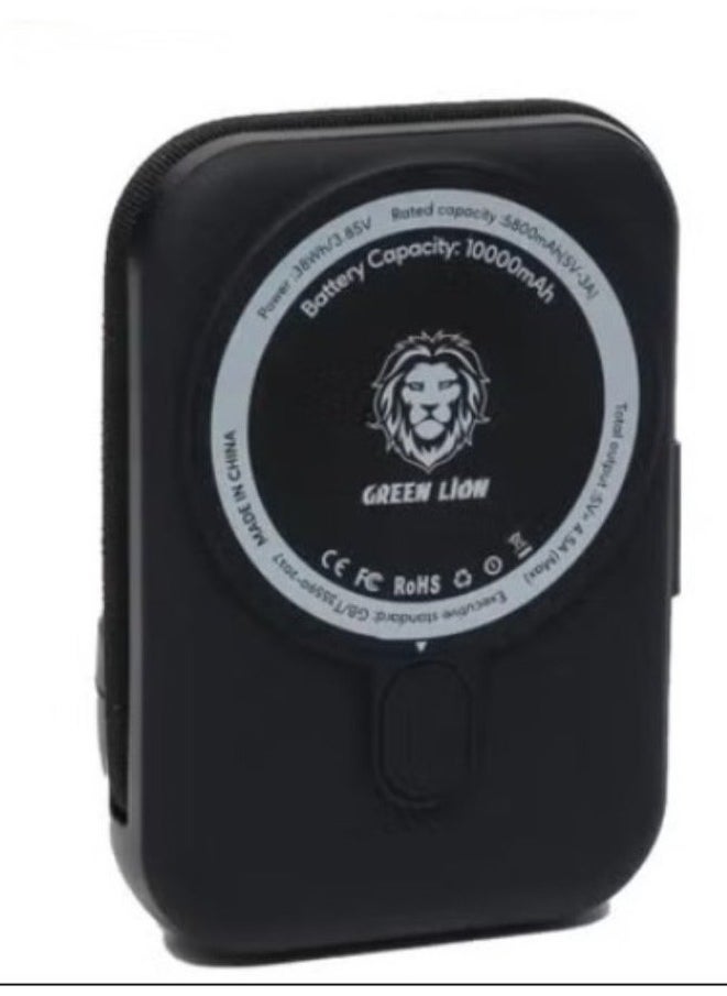 GreenLion - Monaco Magsafe Power Bank 10000mAh PD+QC 22.5W / Integrated Lightning Cable - Black - Image 1