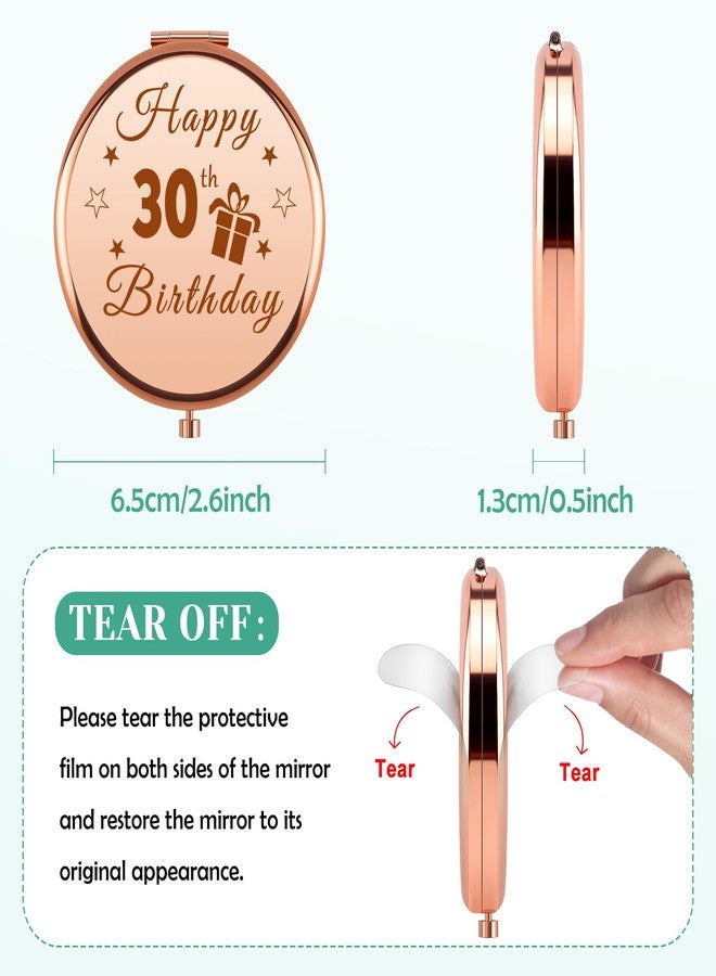 Mikela Happy 30th Birthday Gifts for Her Women Makeup Mirror 1995 30th Birthday Gift 30 Year Old Birthdays Gift for Female Friend Sister Wife Daughter Compact Pocket Mirror 30 Year Old Party Travel Gifts - Image 2