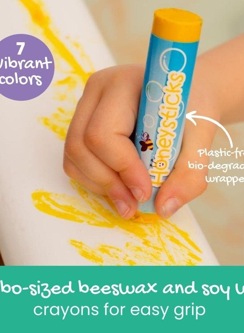 هوني ستيكس مجموعة متعة الاستحمام النهائية من هاني ستيكس - أقلام تلوين حمام غير سامة (7 عبوات) وأقراص ألوان الحمام (36 قطرة) لساعات من متعة حوض الاستحمام الإبداعية - طبيعية وغذائية... - Image 4