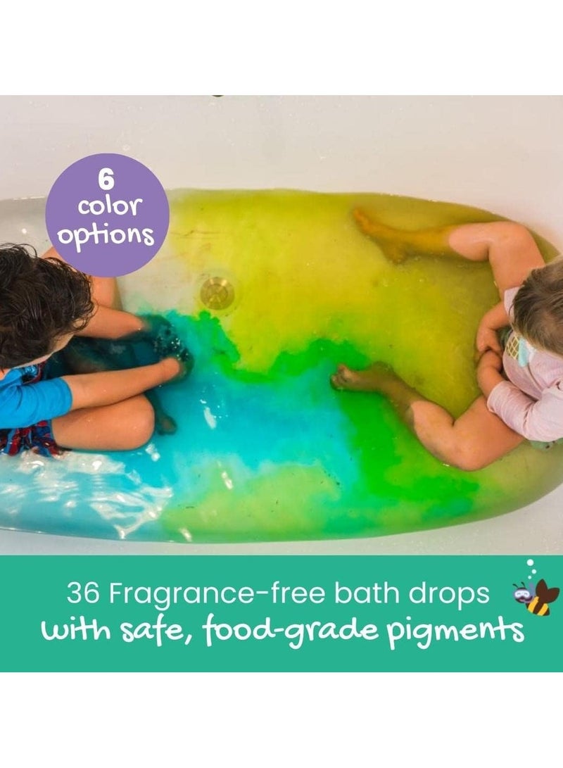 هوني ستيكس مجموعة متعة الاستحمام النهائية من هاني ستيكس - أقلام تلوين حمام غير سامة (7 عبوات) وأقراص ألوان الحمام (36 قطرة) لساعات من متعة حوض الاستحمام الإبداعية - طبيعية وغذائية... - Image 5